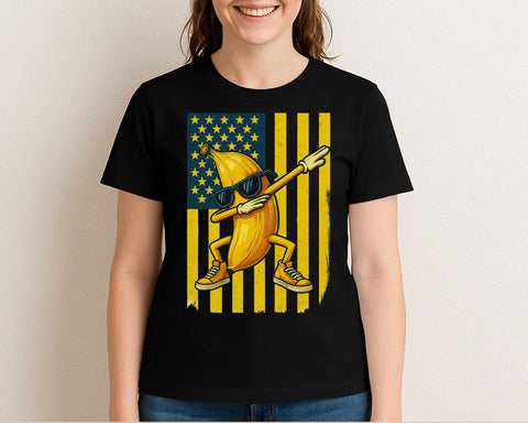 Dabbing Banana American Flag SVG Funny 4th of July Fruit Clipart SVG BillahCrafts 
