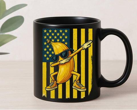 Dabbing Banana American Flag SVG Funny 4th of July Fruit Clipart SVG BillahCrafts 