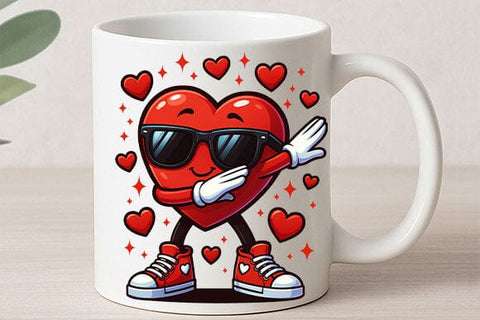 Dabbing Heart Cool Valentine PNG SVG BillahCrafts 