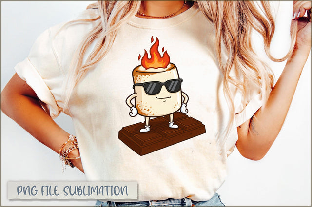 Dabbing Smore Marshmallow Camping Sublimation Sublimation Shetara Begum 