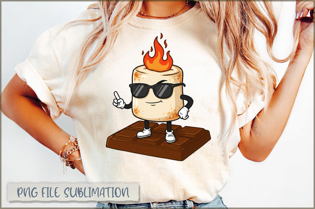 Dabbing Smore Marshmallow Camping Sublimation Sublimation Shetara Begum 