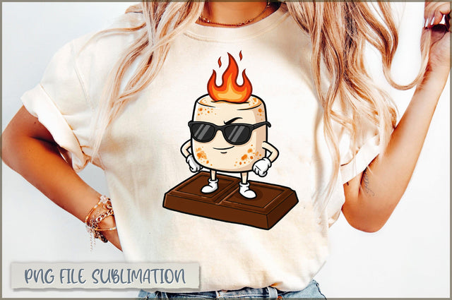 Dabbing Smore Marshmallow Camping Sublimation Sublimation Shetara Begum 
