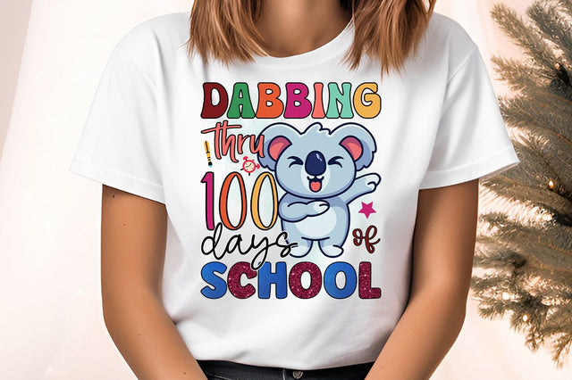 Dabbing thru 100 days of school PNG Design Sublimation Designangry 