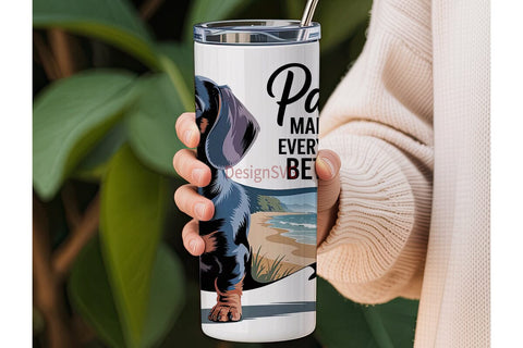 Dachshund Beach 20oz Tumbler Wrap Sublimation DesignSVG 