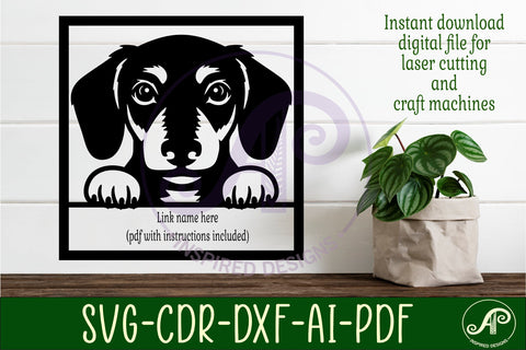 Dachshund Dog name wall art sign or card SVG APInspireddesigns 