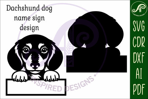Dachshund dog two layer name sign svg laser cut file SVG APInspireddesigns 