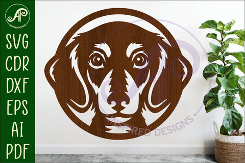 Dachshund Dog Wall Art SVG Laser Cut Sausage Dog SVG APInspireddesigns 