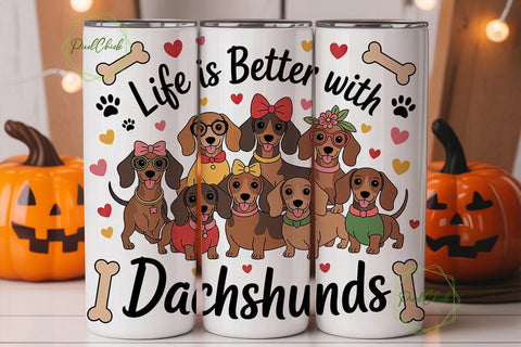 Dachshund Life 20oz Tumbler Wrap Sublimation PixelChick 