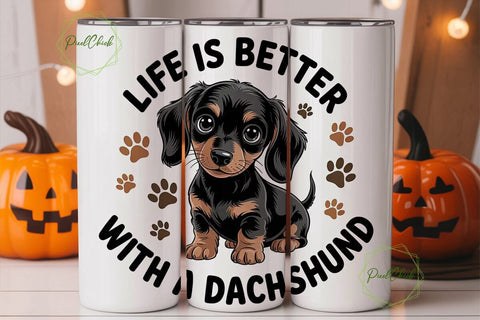Dachshund Life Tumbler Wrap Sublimation PixelChick 