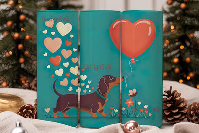 Dachshund Love 20oz Tumbler Wrap Sublimation DesignSVG 