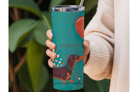 Dachshund Love 20oz Tumbler Wrap Sublimation DesignSVG 