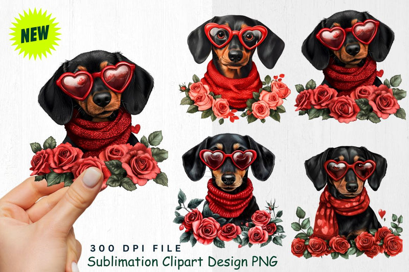 Dachshund Love Clipart Sublimation Regulrcrative 