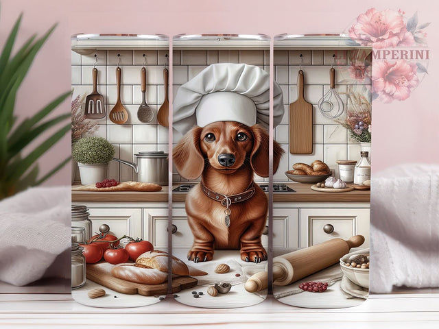 Dachshund Lover 20oz Tumbler Wrap, Dog Lover Cup, 20oz Sublimation, Kitchen Decor Drinkware, Pet Owner Gift, Cute Dog Art, Animal Print Tumbler Sublimation Li Zamperini 