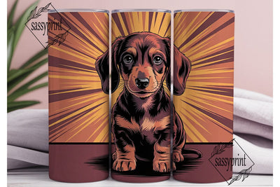 Dachshund Puppy 20oz Tumbler Wrap Sublimation sassyprint 