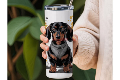 Dachshund Sunflower 20oz Tumbler Wrap Sublimation DesignSVG 