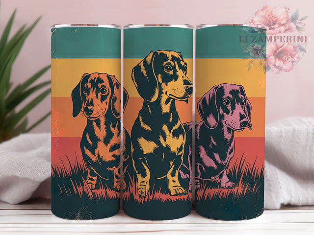 Dachshund Sunset Doxie Tumbler Wrap, Doxie Design, Dachshund Lover, Sunset Pet Art, Sublimation Template, 20oz Tumbler Wrap, Dog Breed Gift Sublimation Li Zamperini 