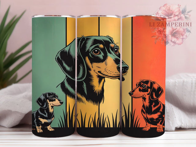 Dachshund Sunset Doxie Tumbler Wrap, Doxie Design, Dachshund Lover, Sunset Pet Art, Sublimation Template, 20oz Tumbler Wrap, Dog Breed Gift Sublimation Li Zamperini 