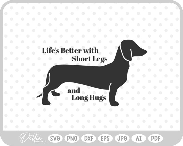 Dachshund Weiner Dog Sausage Daxie SVG DottieDigitals 