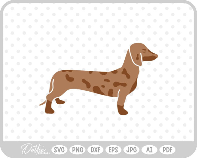 Dachshund Weiner Dog Sausage Daxie SVG DottieDigitals 