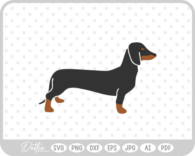 Dachshund Weiner Dog Sausage Daxie SVG DottieDigitals 