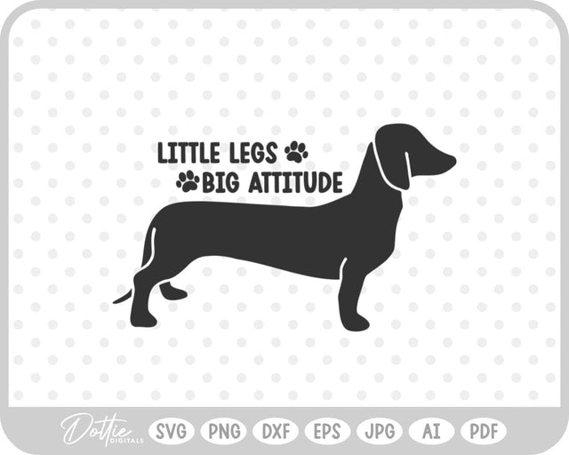 Dachshund Weiner Dog Sausage Daxie SVG DottieDigitals 