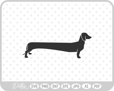 Dachshund Weiner Dog Sausage Daxie SVG DottieDigitals 