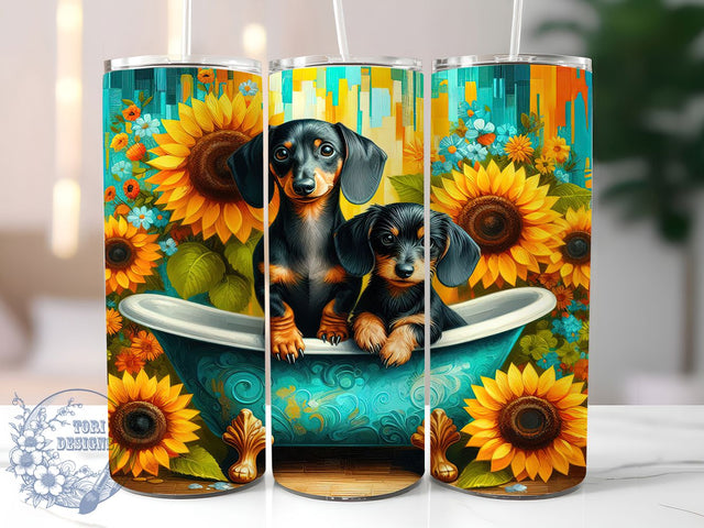 Dachshund Wiener Dog Lover Cute Tumbler, Wiener Dog Tumbler, Dog Lover Tumbler, Cute Dog Tumbler, Pet Lover Tumbler, 20oz Sublimation Wrap, Sausage Dog Tumbler Sublimation ToriDesigns 