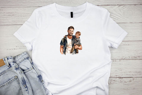 Dad and Son Watercolor Sublimation Bundle SVG Designangry 