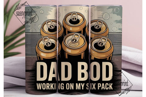 Dad Bod Beer Tumbler Wrap Sublimation sassyprint 
