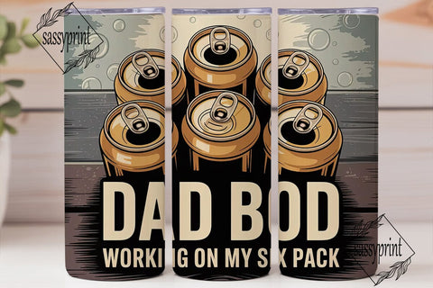 Dad Bod Beer Tumbler Wrap Sublimation sassyprint 