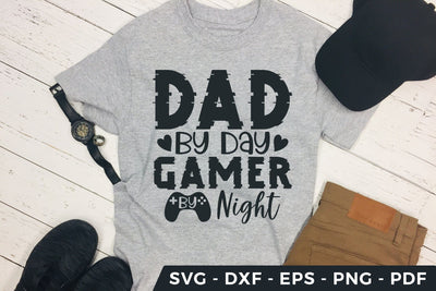 Dad by Day Gamer by Night - Father's Day SVG SVG CraftLabSVG 