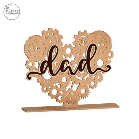 Dad Decorative Multilayer Template SVG LaserCutano 