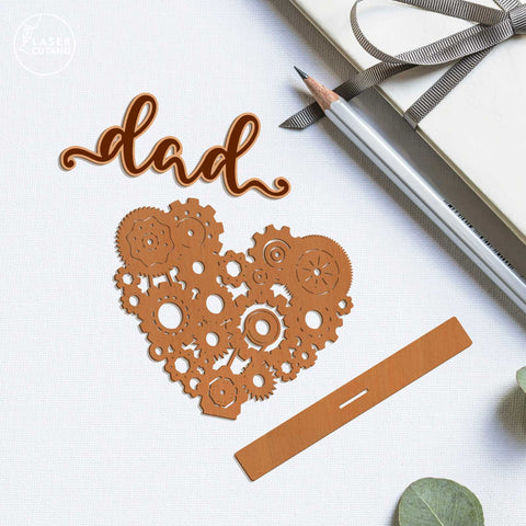 Dad Decorative Multilayer Template SVG LaserCutano 