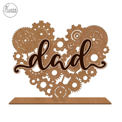 Dad Decorative Multilayer Template SVG LaserCutano 