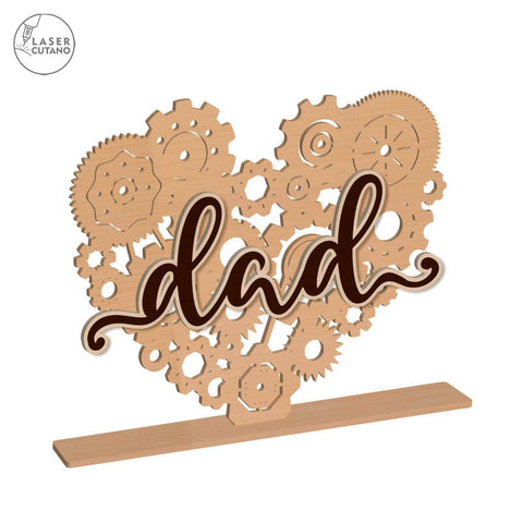 Dad Decorative Multilayer Template SVG LaserCutano 
