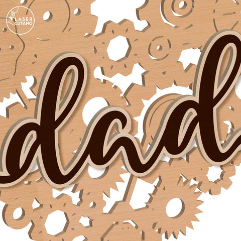Dad Decorative Multilayer Template SVG LaserCutano 
