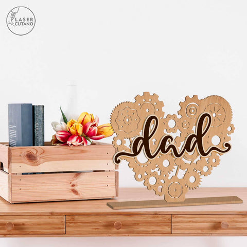 Dad Decorative Multilayer Template SVG LaserCutano 