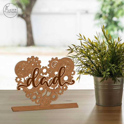 Dad Decorative Multilayer Template SVG LaserCutano 