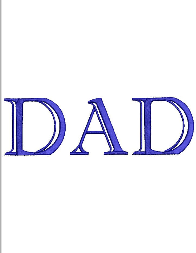 Dad Embroidery Design , 4 Sizes - File formats in pes,dst,jef,xxx,exp,vip,vp3, daddy, papa, tata, father, fathers day, mama, mini Embroidery/Applique DESIGNS AestheticdesignsE 