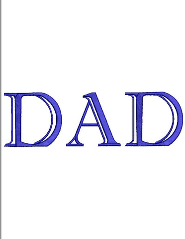 Dad Embroidery Design , 4 Sizes - File formats in pes,dst,jef,xxx,exp,vip,vp3, daddy, papa, tata, father, fathers day, mama, mini Embroidery/Applique DESIGNS AestheticdesignsE 