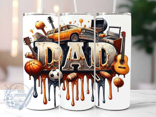 Dad Father Gift 20oz Skinny Tumbler, Father Day Tumbler Png, Straight & Tapered Tumbler Wrap, Instant Digital Download Sublimation ToriDesigns 