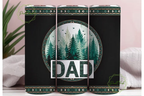 Dad Forest Tumbler Wrap Sublimation PixelChick 