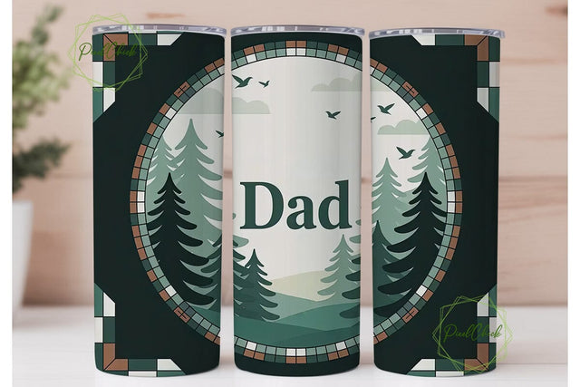 Dad Forest Tumbler Wrap Sublimation PixelChick 