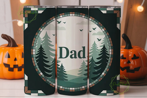 Dad Forest Tumbler Wrap Sublimation PixelChick 