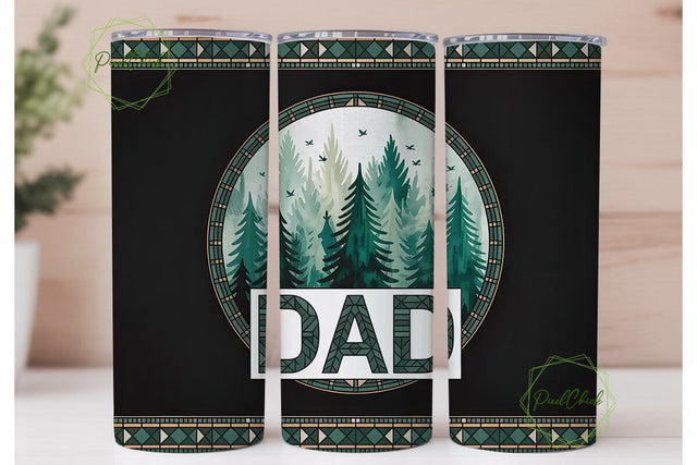 Dad Forest Tumbler Wrap Sublimation PixelChick 