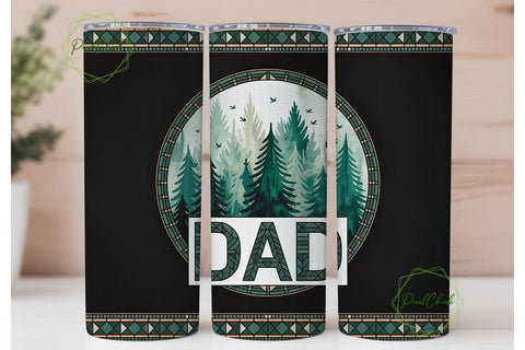 Dad Forest Tumbler Wrap Sublimation PixelChick 