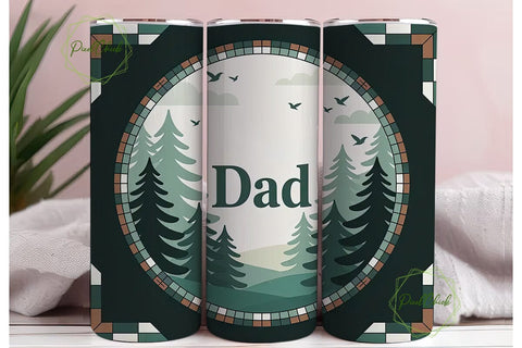 Dad Forest Tumbler Wrap Sublimation PixelChick 