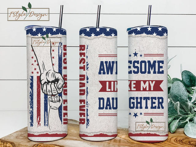 Dad Gifts Awesome Like My Daughter Tumbler Sublimation iStyleDesign 