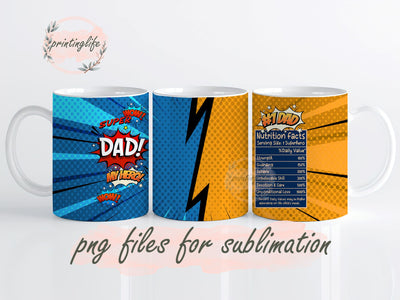 Dad Gifts from Daughter Son Wife Mug Wrap Design, Instant Digital Design Download Mug Wrap Design, Mug Design PNG Sublimation PrintingLife 