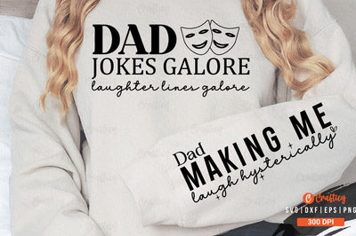Dad jokes galore laughter lines galore Sleeve SVG Design SVG Designangry 